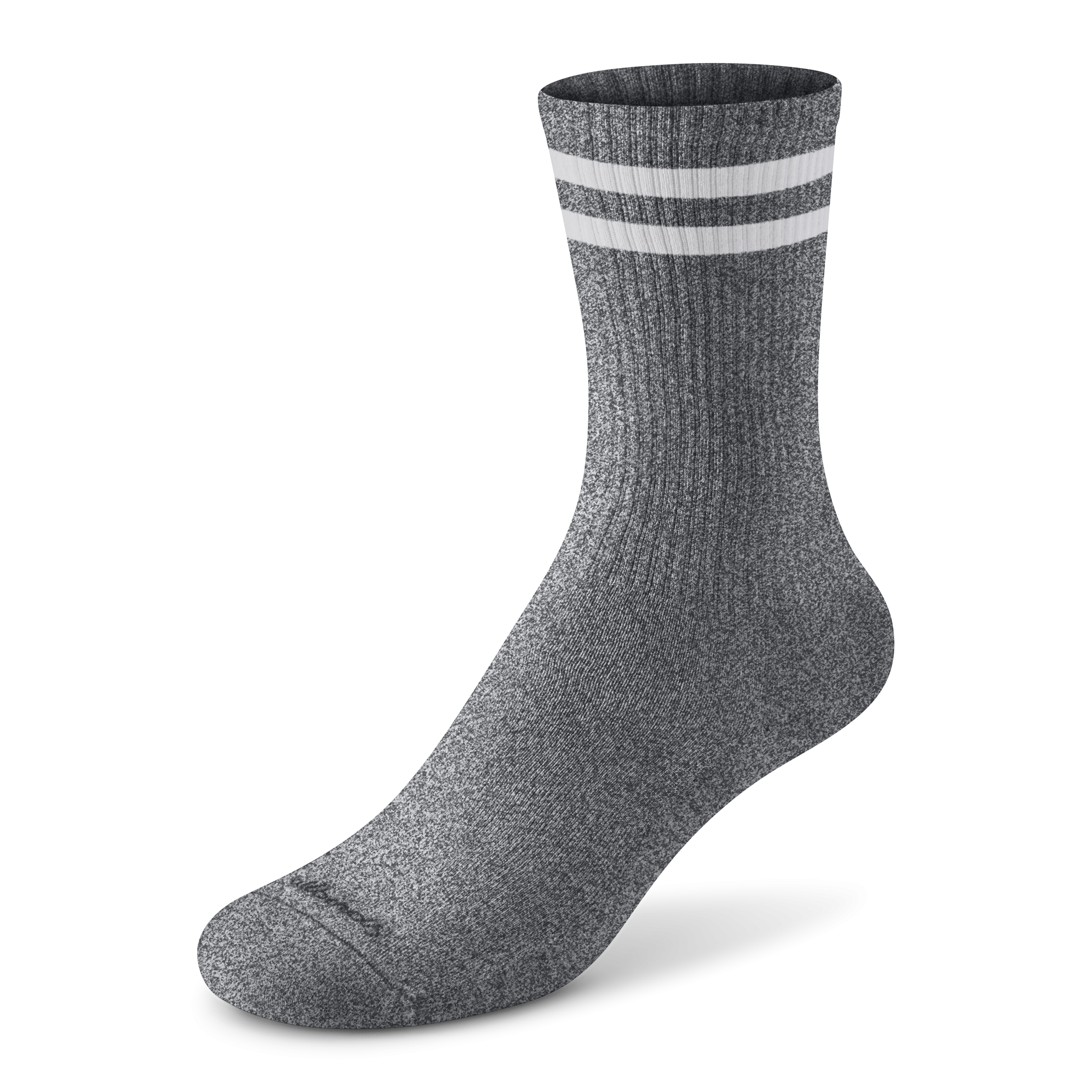 Anytime Crew Sock - Natural Grey Heather/Natural White - Image 1