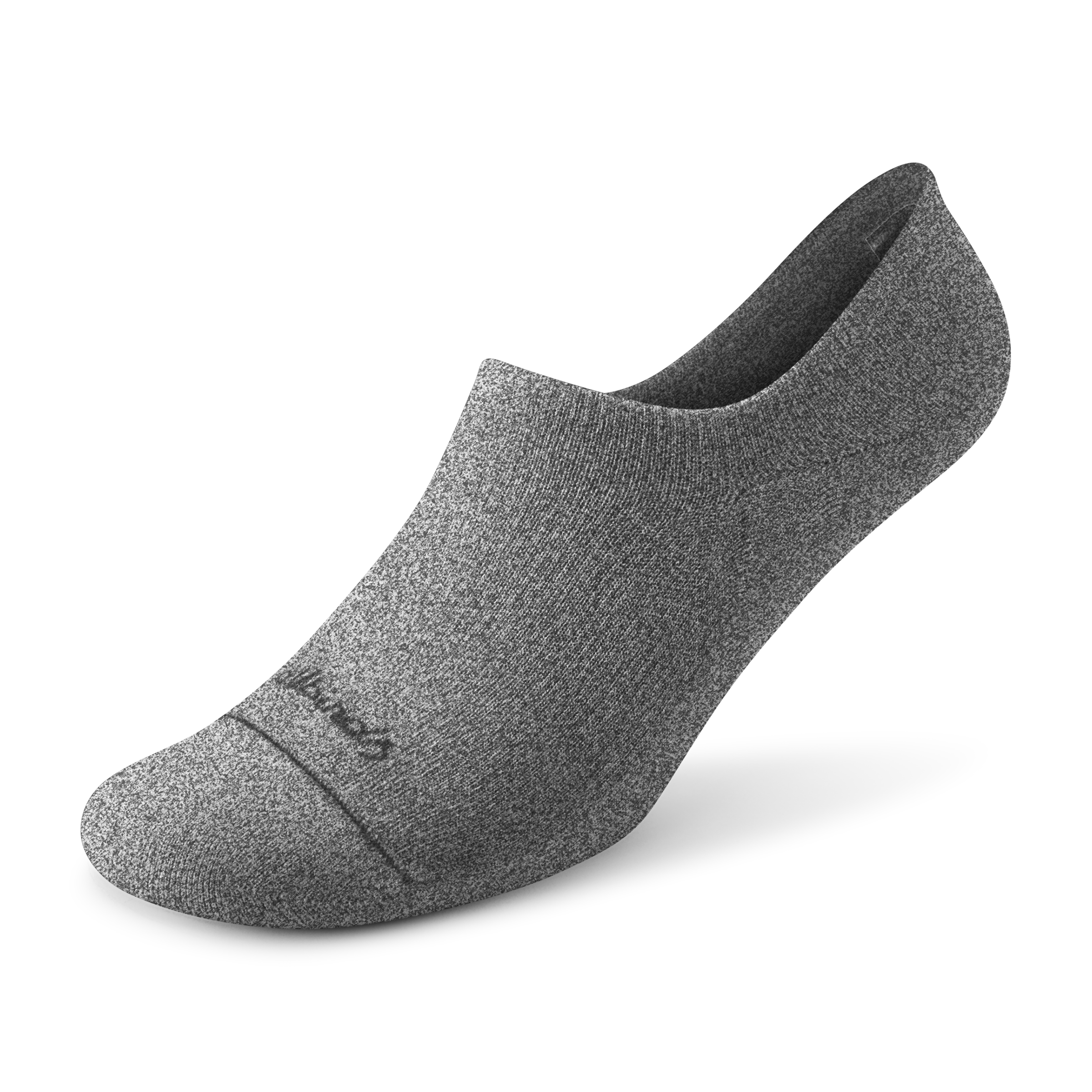 Anytime No Show Heel Grip Sock - Natural Grey Heather - Image 1